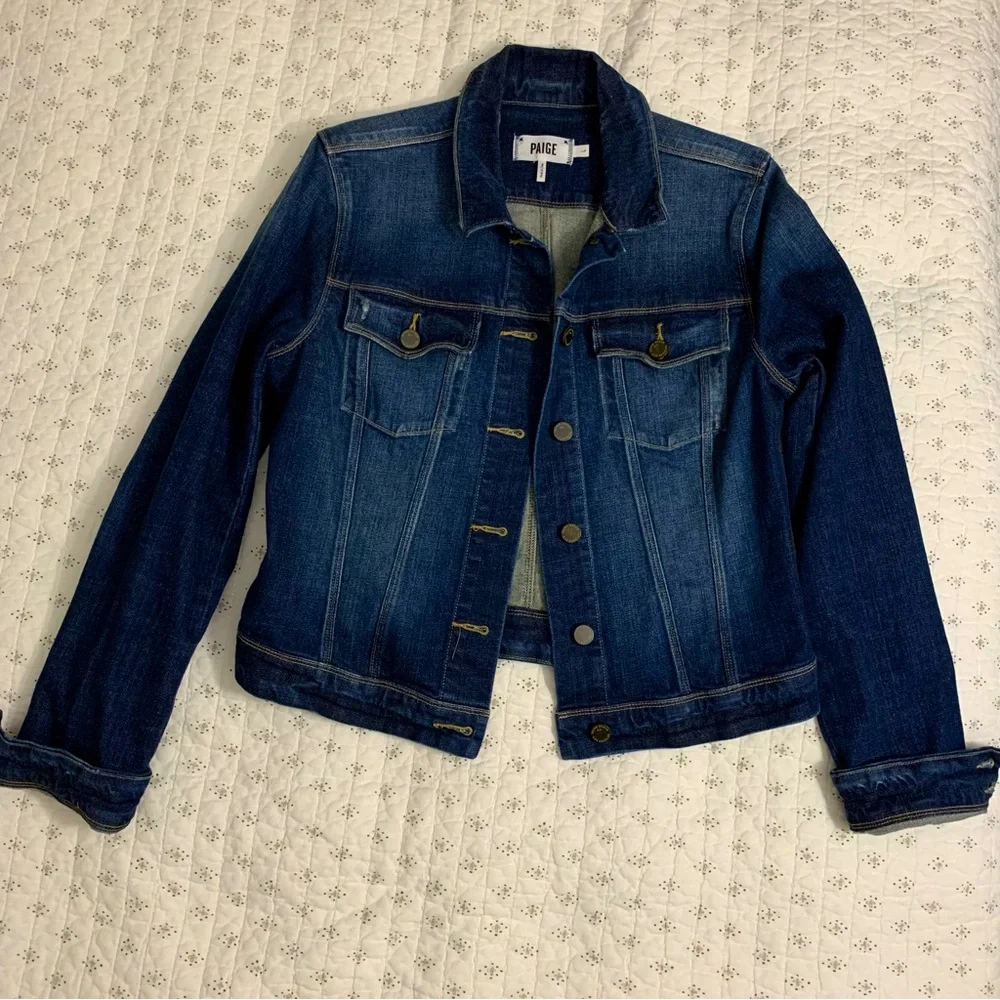 PAIGE Dark Blue Jean Jacket - Picture 1 of 3